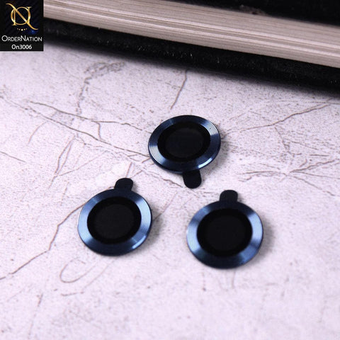 iPhone 11 Pro Max Camera Protector - Blue - Metal Ring Camera Glass Protector