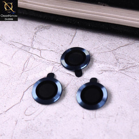iPhone 12 Pro Max Camera Protector - Blue - Metal Ring Camera Glass Protector