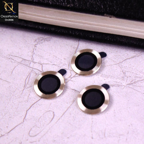iPhone 13 Pro Max Camera Protector - Golden - Metal Ring Camera Glass Protector