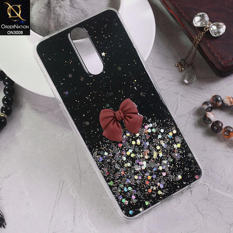 Huawei Mate 10 Lite Cover - Black - Bling Glitter Shinny Star Soft Case With Bow - Glitter Does Not Move