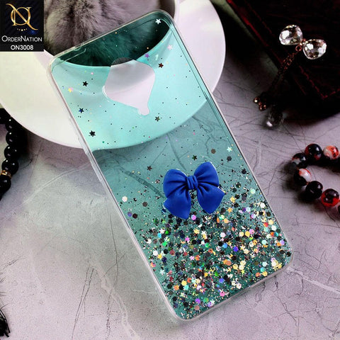 Vivo S1 Pro Cover - Sea Green - Bling Glitter Shinny Star Soft Case With Bow - Glitter Does Not Move