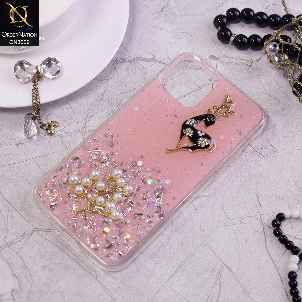 iPhone 11 Pro Cover - Pink -  Fancy Rhinestone Glitter Shower Soft Case