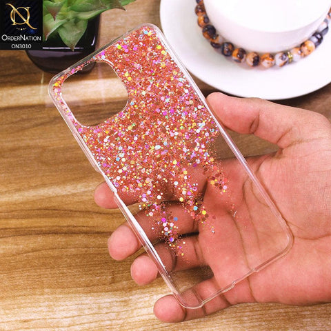 Xiaomi Mi 11 Lite Cover - Rose Gold - Dry Sparkling Bling Glitter Soft Silicone Case (Glitter Does Not Move)