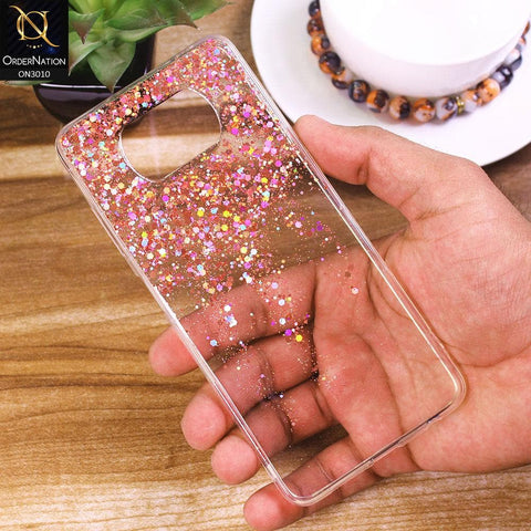Xiaomi Poco X3 Pro Cover - Rose Gold - Dry Sparkling Bling Glitter Soft Silicone Case (Glitter Does Not Move)