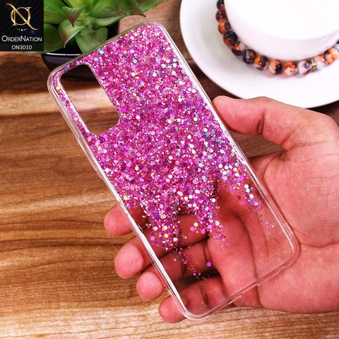 Vivo Y20A Cover - Purple - Dry Sparkling Bling Glitter Soft Silicone Case (Glitter Does Not Move)