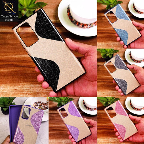 Samsung Galaxy Note 20 Ultra Cover - Black - New Glossy Glitter Wavy Style Soft TPU Case