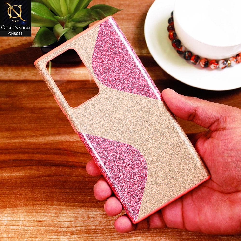 Samsung Galaxy Note 20 Ultra Cover - Pink - New Glossy Glitter Wavy Style Soft TPU Case