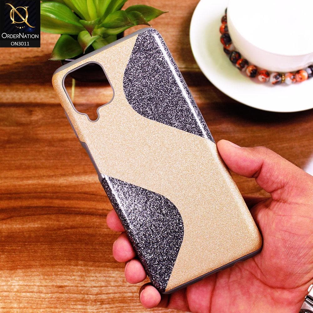 Samsung Galaxy A12 Cover - Gray - New Glossy Glitter Wavy Style Soft TPU Case