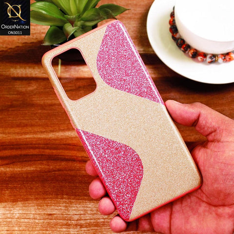Samsung Galaxy A72 Cover - Pink - New Glossy Glitter Wavy Style Soft TPU Case