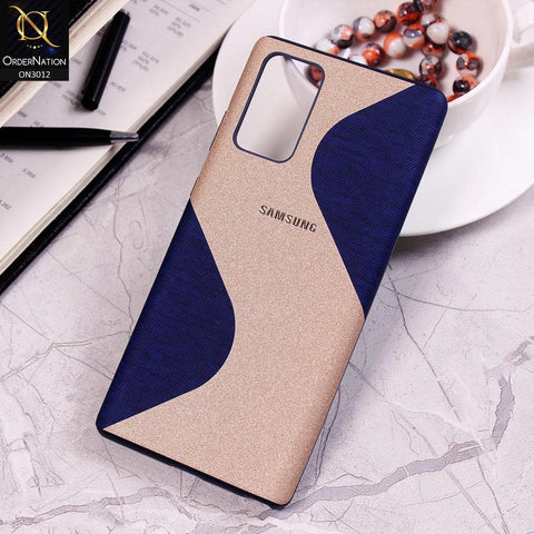 Samsung Galaxy Note 20 Cover - Dark Blue - New Fabric Texture Wavy Style Soft TPU Case