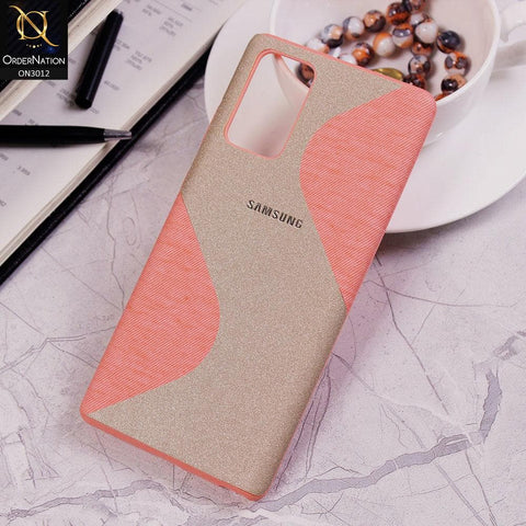 Samsung Galaxy Note 20 Cover - Pink - New Fabric Texture Wavy Style Soft TPU Case