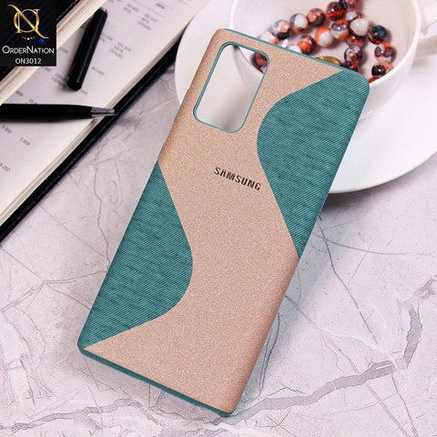 Samsung Galaxy Note 20 Cover - Sea Green - New Fabric Texture Wavy Style Soft TPU Case