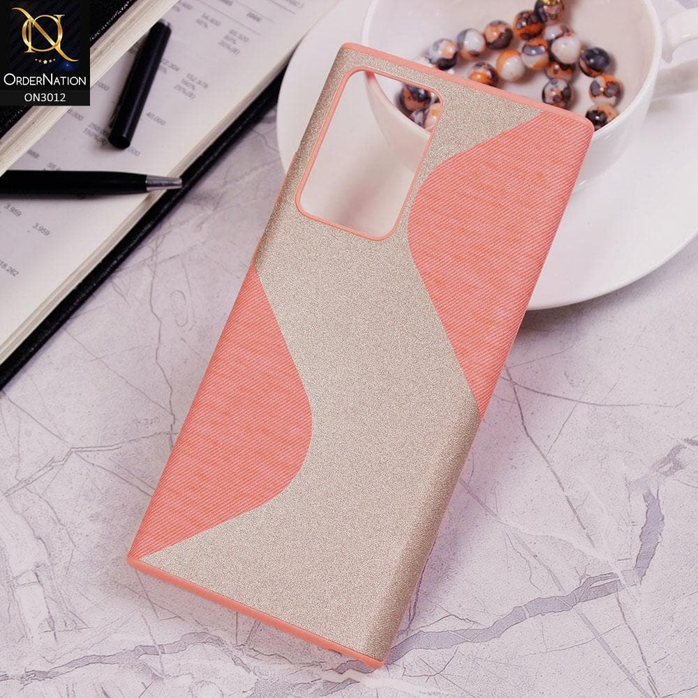 Samsung Galaxy Note 20 Ultra Cover - Pink - New Fabric Texture Wavy Style Soft TPU Case