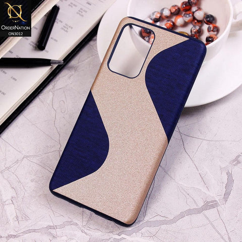 Samsung Galaxy A52 Cover - Dark Blue - New Fabric Texture Wavy Style Soft TPU Case