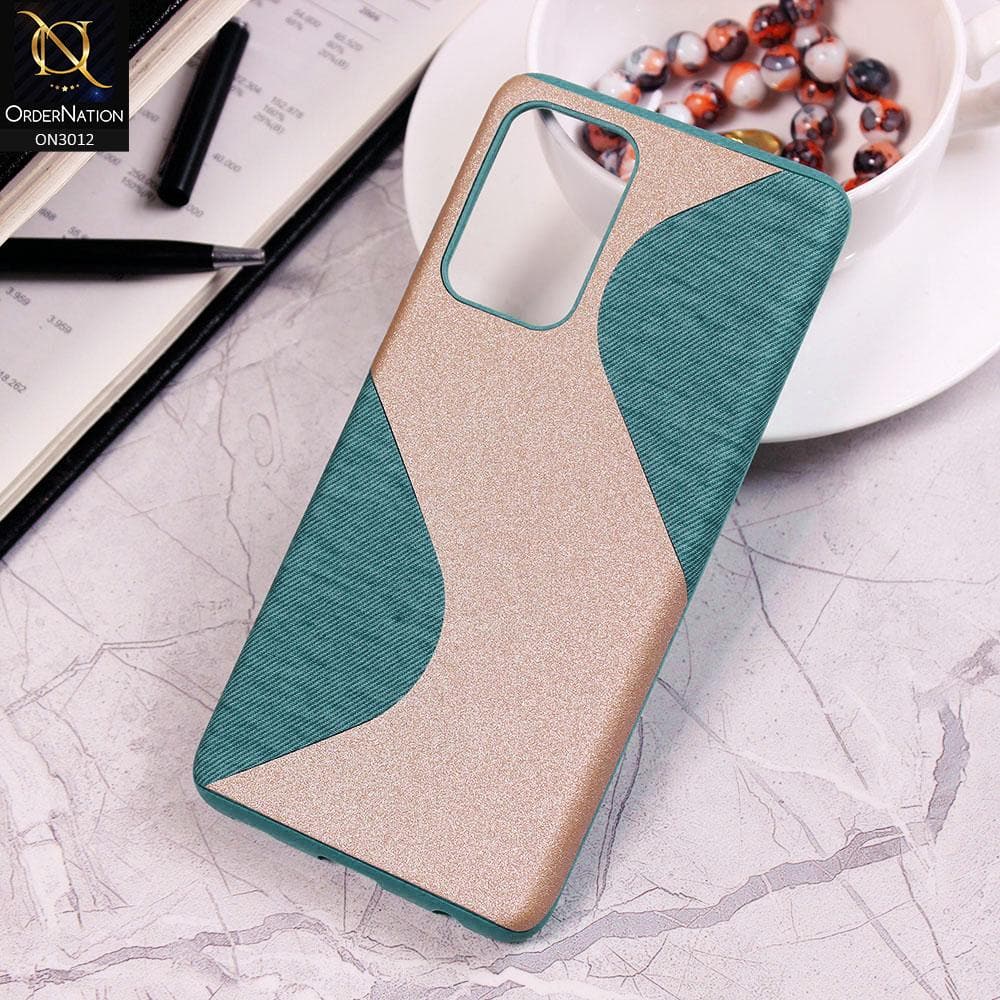 Samsung Galaxy A52 Cover - Sea Green - New Fabric Texture Wavy Style Soft TPU Case