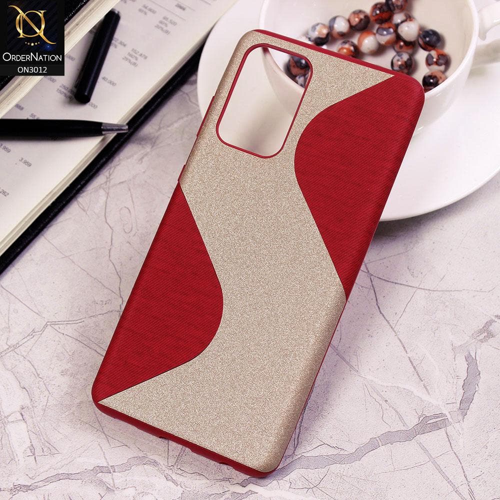 Samsung Galaxy A72 Cover - Red - New Fabric Texture Wavy Style Soft TPU Case