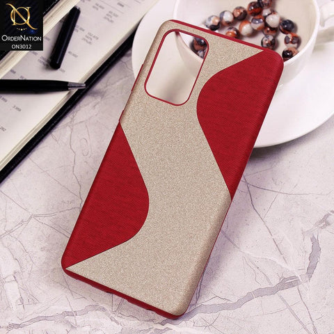 Samsung Galaxy A72 Cover - Red - New Fabric Texture Wavy Style Soft TPU Case