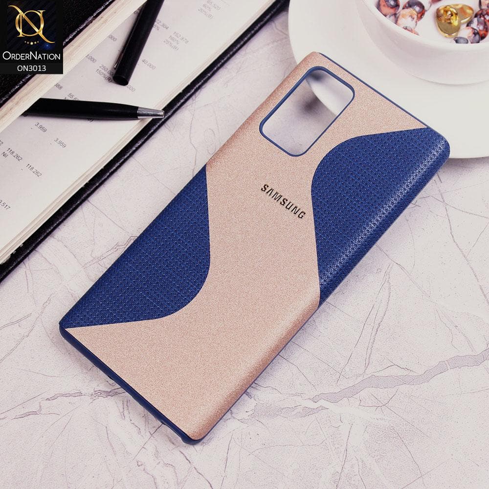 Samsung Galaxy Note 20 Cover - Blue - New Smart Grid Doted Wavy Style Soft TPU Case