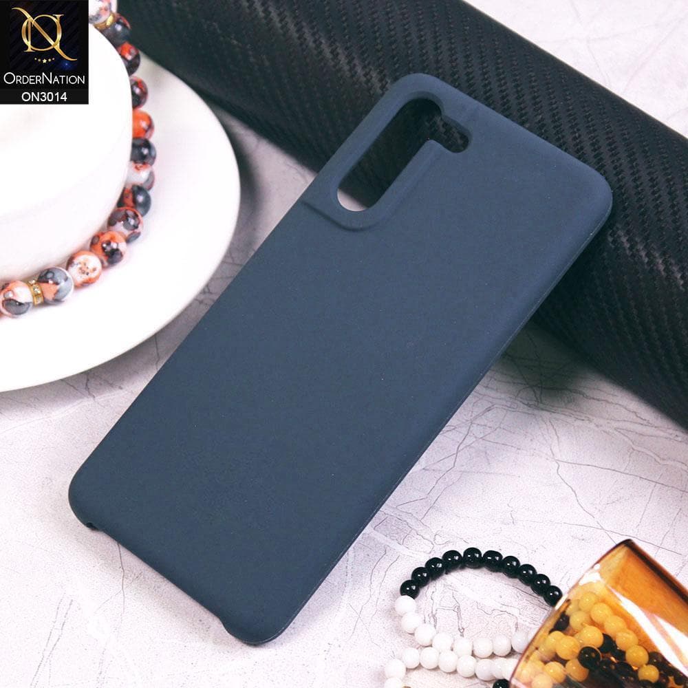 Samsung Galaxy S21 5G - Dark Blue - New Glossy Shine Soft Borders Camera Protection Back Case