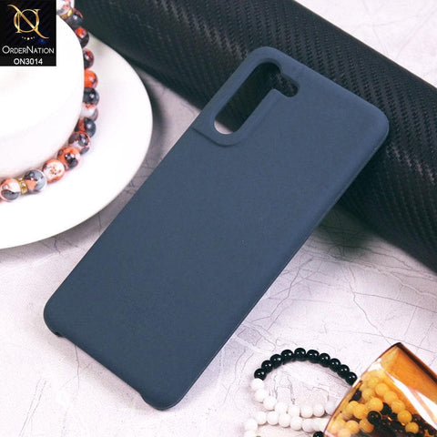 Samsung Galaxy S21 5G - Dark Blue - New Glossy Shine Soft Borders Camera Protection Back Case
