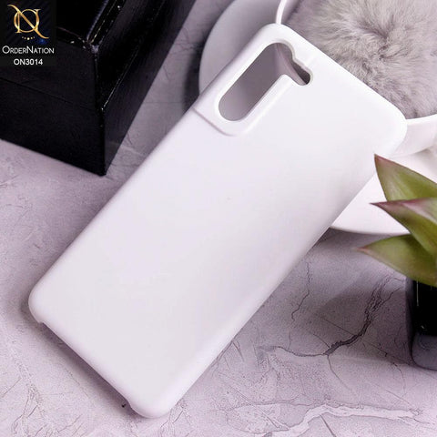 Samsung Galaxy S21 5G - White - New Glossy Shine Soft Borders Camera Protection Back Case