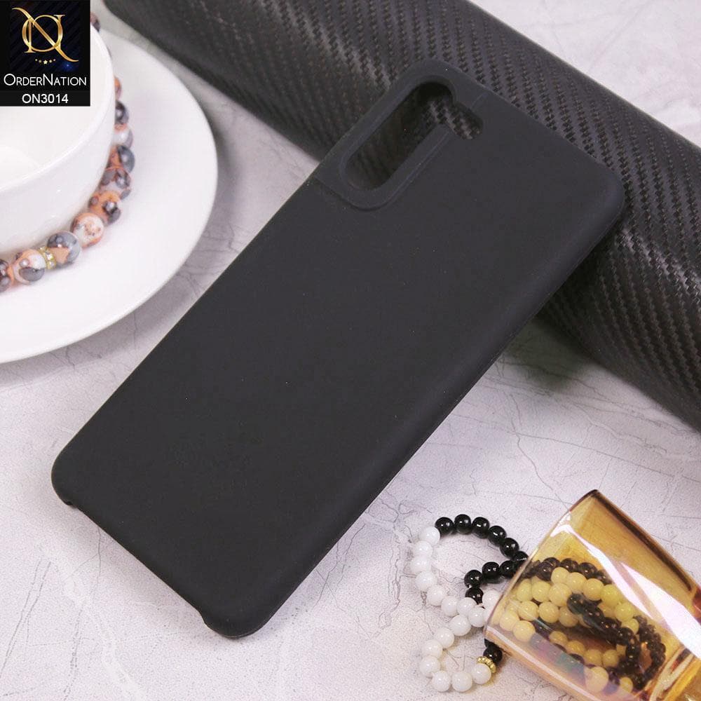 Samsung Galaxy S21 Plus 5G - Black - New Glossy Shine Soft Borders Camera Protection Back Case
