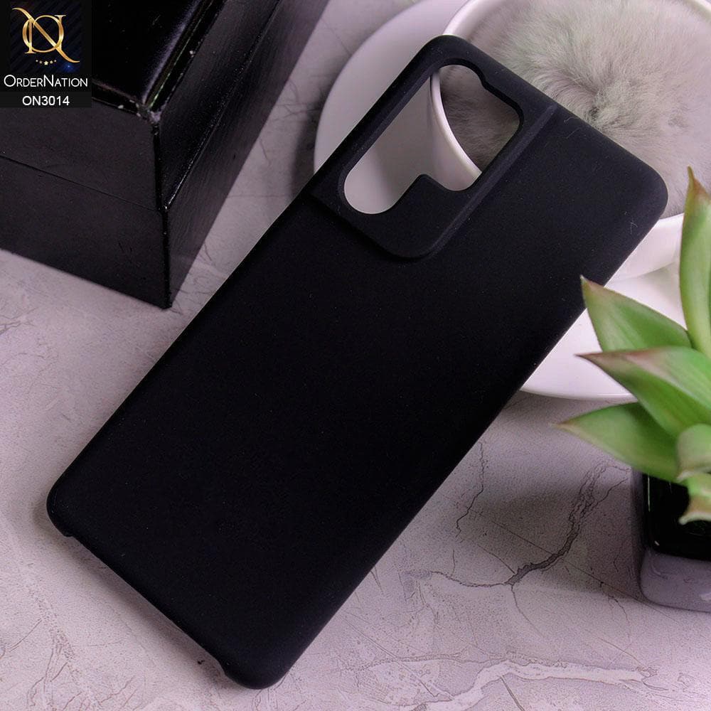 Samsung Galaxy S21 Ultra 5G - Black - New Glossy Shine Soft Borders Camera Protection Back Case