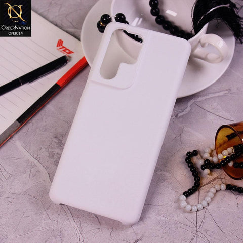 Samsung Galaxy S21 Ultra 5G - White - New Glossy Shine Soft Borders Camera Protection Back Case
