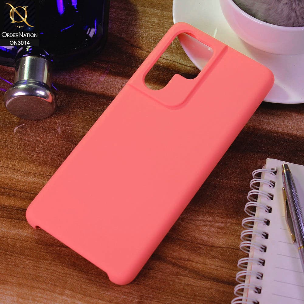 Samsung Galaxy S21 Ultra 5G - Pink - New Glossy Shine Soft Borders Camera Protection Back Case