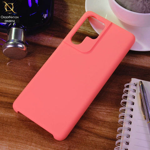 Samsung Galaxy S21 Ultra 5G - Pink - New Glossy Shine Soft Borders Camera Protection Back Case