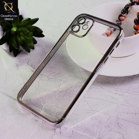 iPhone 11 Cover - Silver - Ultra Thin Camera Protection Clear Transparent Soft Case