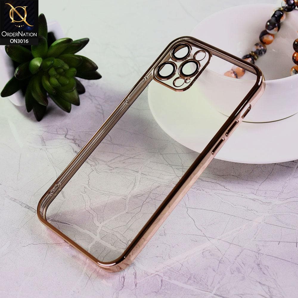 iPhone 12 Pro Cover - Rose Gold - Ultra Thin Camera Protection Clear Transparent Soft Case