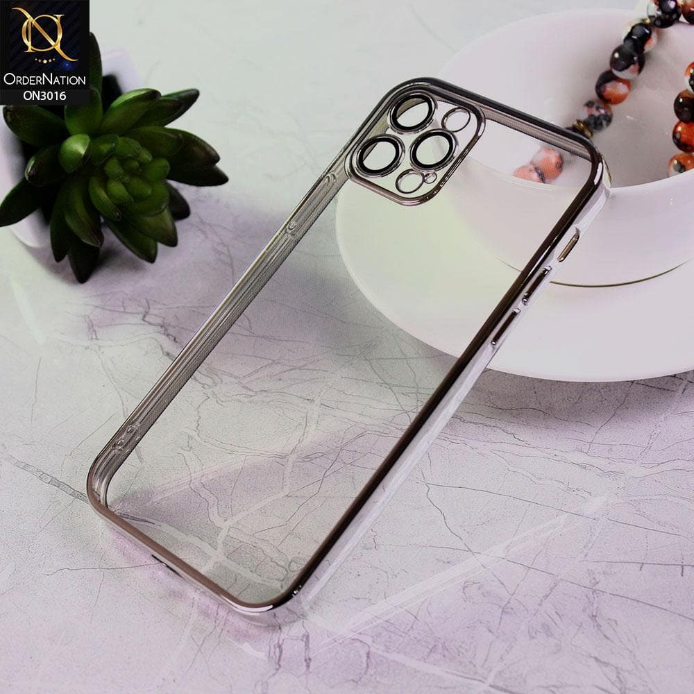 iPhone 12 Pro Cover - Silver - Ultra Thin Camera Protection Clear Transparent Soft Case