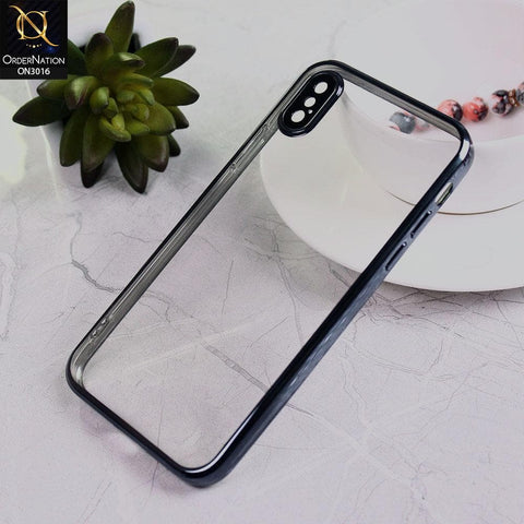 iPhone XS / X Cover - Dark Blue - Ultra Thin Camera Protection Clear Transparent Soft Case