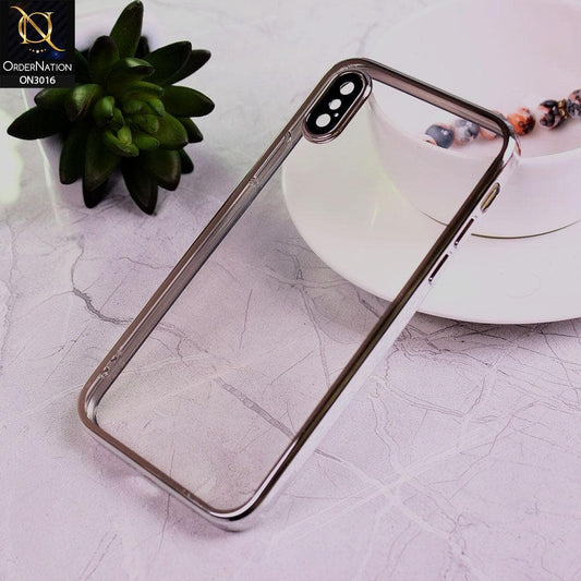 iPhone XS / X Cover - Silver - Ultra Thin Camera Protection Clear Transparent Soft Case