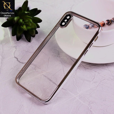 iPhone XS / X Cover - Silver - Ultra Thin Camera Protection Clear Transparent Soft Case