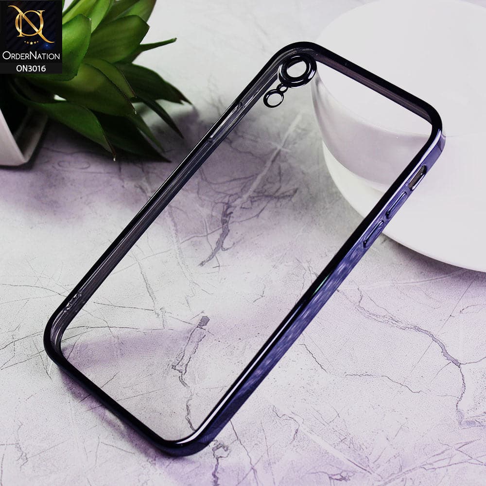 iPhone XR Cover - Dark Blue - Ultra Thin Camera Protection Clear Transparent Soft Case