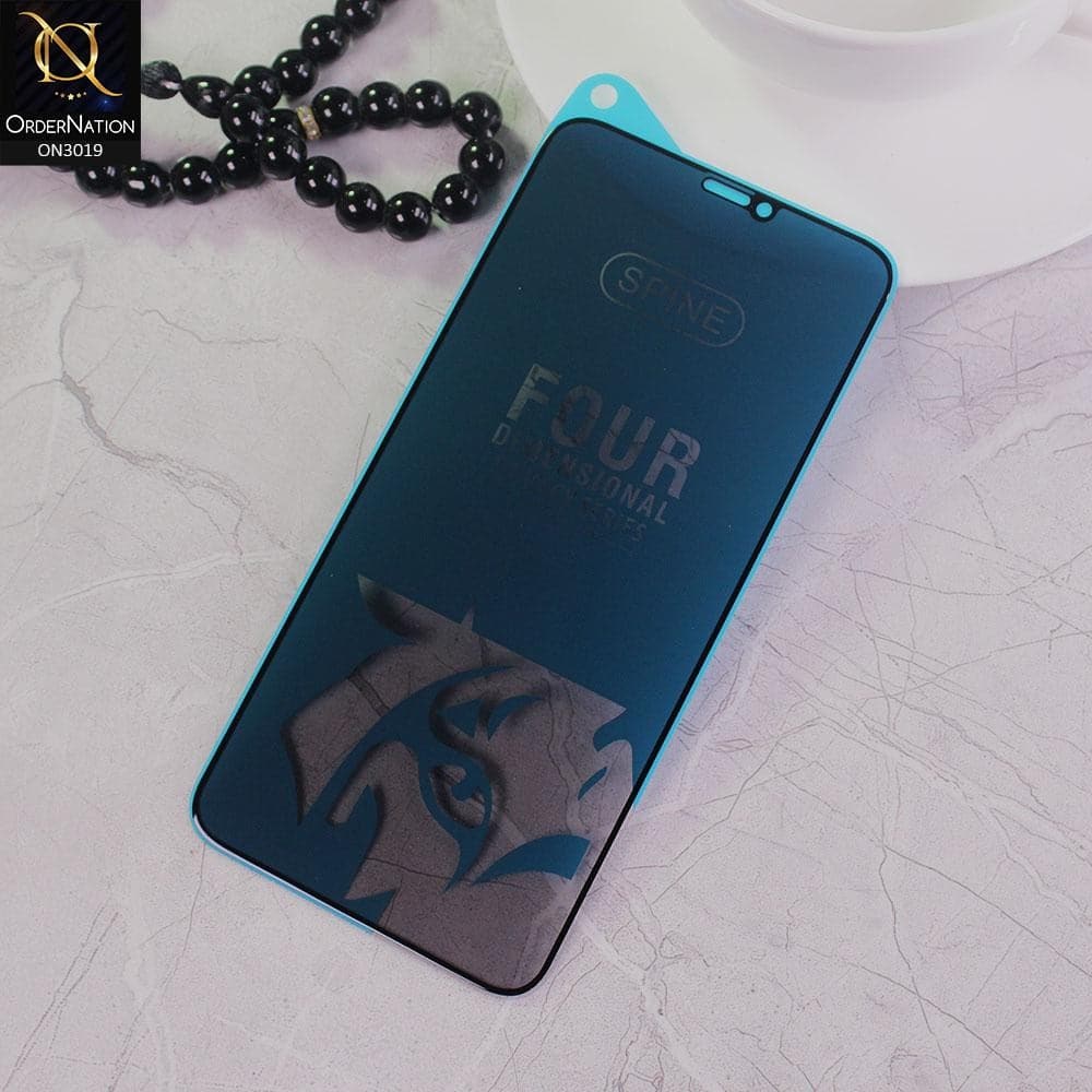 iPhone 11 Pro Max Cover - Black - Spine Four Dimensional Privacy Series Tempered Glass Screen Protector