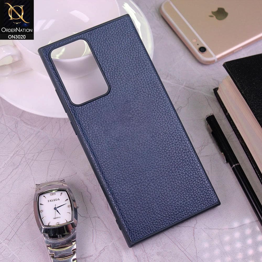 Samsung Galaxy Note 20 Ultra Cover - Blue - Matte Tpu Bumper Premium Leather Soft Case