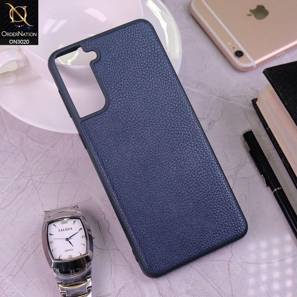 Samsung Galaxy S21 Plus 5G Cover - Blue - Matte Tpu Bumper Premium Leather Soft Case