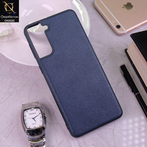 Samsung Galaxy S21 Plus 5G Cover - Blue - Matte Tpu Bumper Premium Leather Soft Case