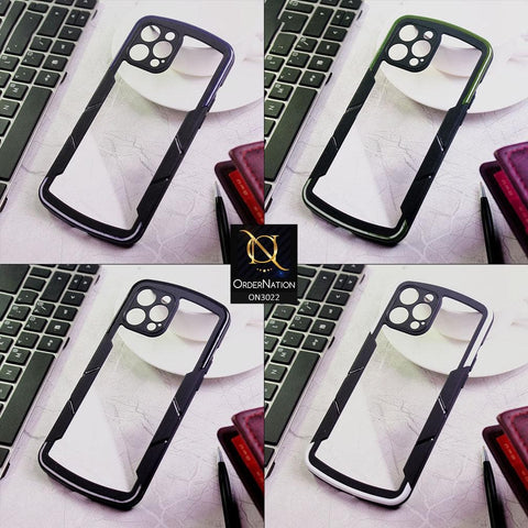 iPhone 11 Pro Max Cover - Blue - Hybrid Style Color Soft Borders Transparent Back Camera Protection Case