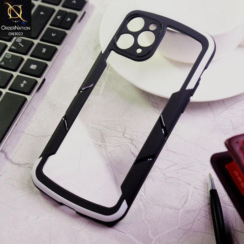 iPhone 11 Pro Max Cover - White - Hybrid Style Color Soft Borders Transparent Back Camera Protection Case