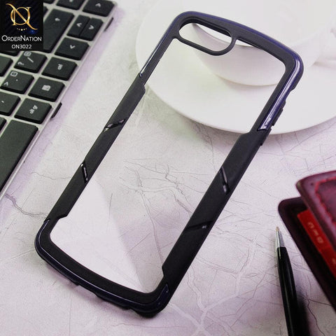 iPhone 8 Plus / 7 Plus Cover - Blue - Hybrid Style Color Soft Borders Transparent Back Camera Protection Case
