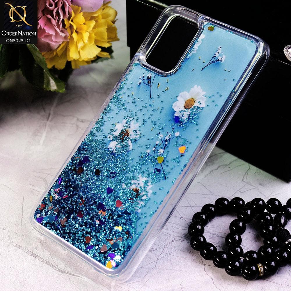 Samsung Galaxy M02s Cover - Design 1 - Trendy Bling Liquid Glitter Soft Case