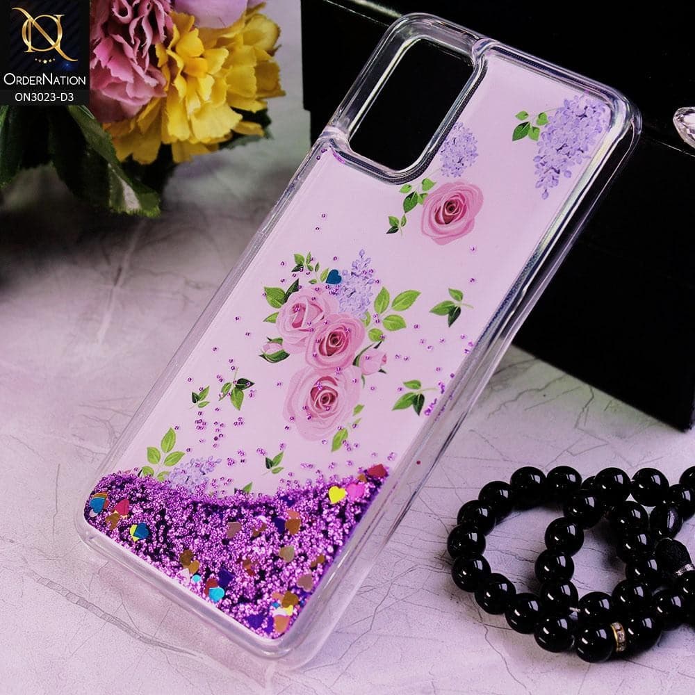 Samsung Galaxy M02s Cover - Design 3 - Trendy Bling Liquid Glitter Soft Case