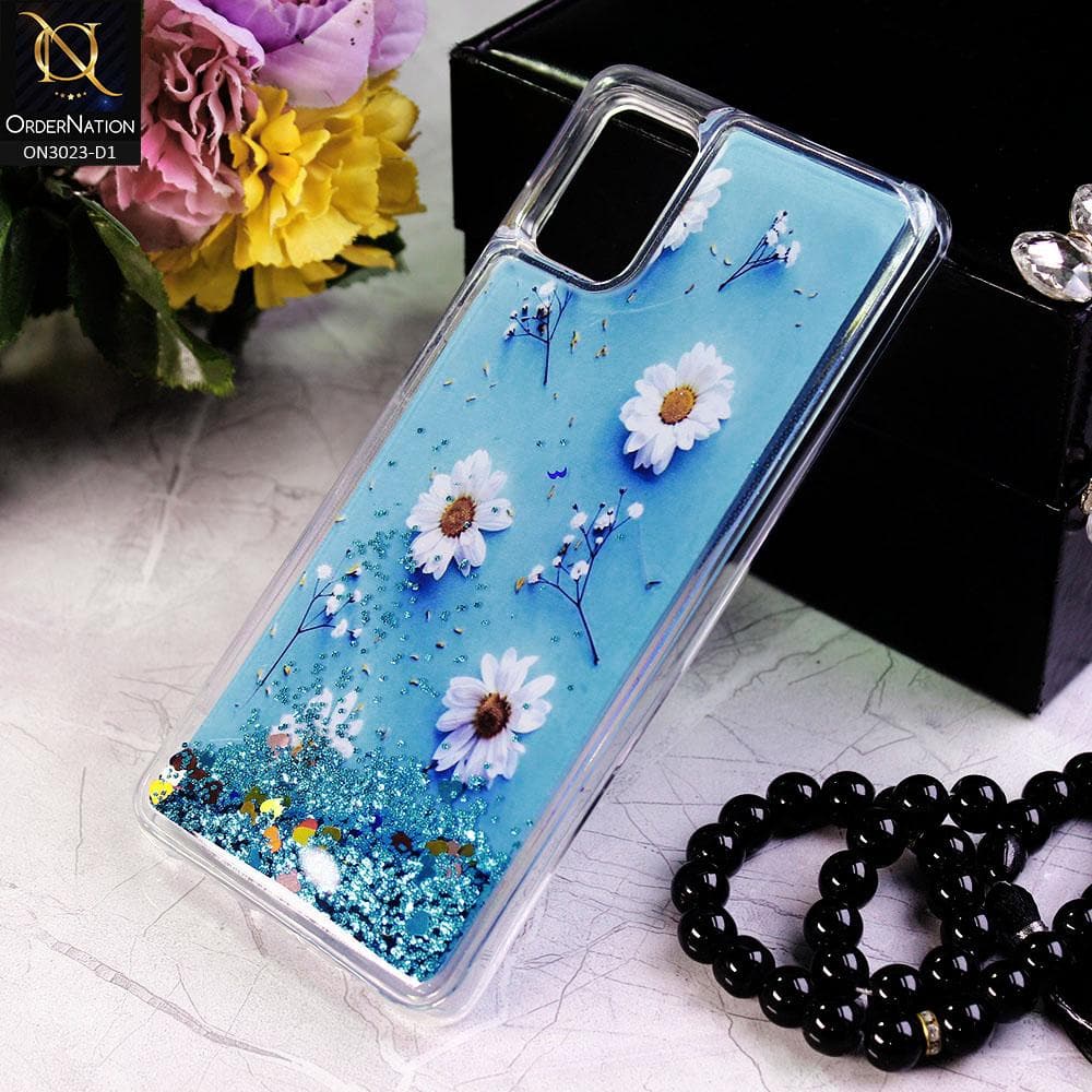 Samsung Galaxy A51 Cover - Design 1 - Trendy Bling Liquid Glitter Soft Case