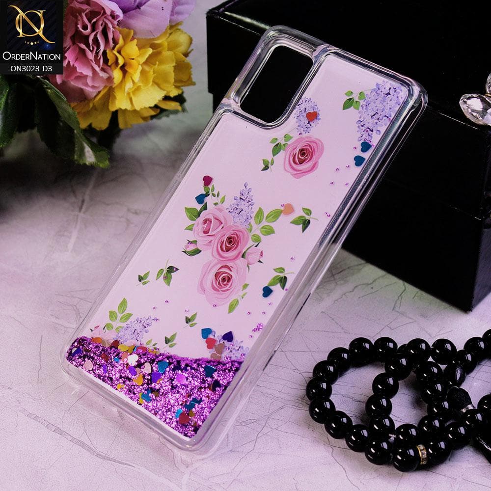Samsung Galaxy A51 Cover - Design 3 - Trendy Bling Liquid Glitter Soft Case
