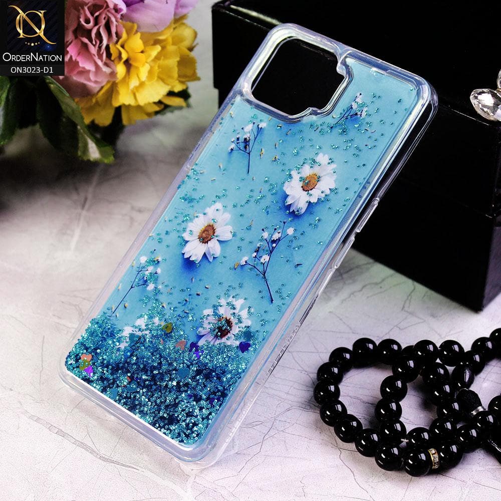 Oppo F17 Cover - Design 1 - Trendy Bling Liquid Glitter Soft Case