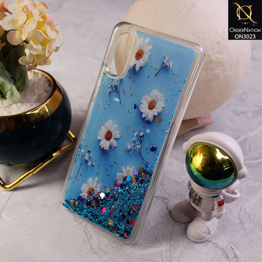 Samsung Galaxy A02 Cover - Design 1 - Trendy Bling Liquid Glitter Soft Case